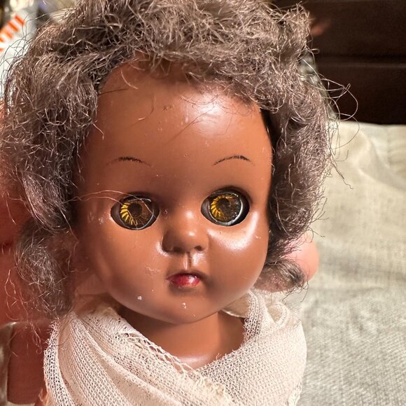 2 Vintage Celluloid Sleepy Eye Ethnic Dolls - Native American - African American - Picture 5 of 13